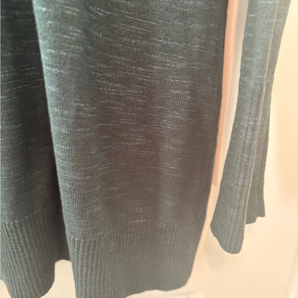 J.Jill Women Green Textured Knit Pockets Longline Sweater-Jacket Blazer Size M - Picture 9 of 10